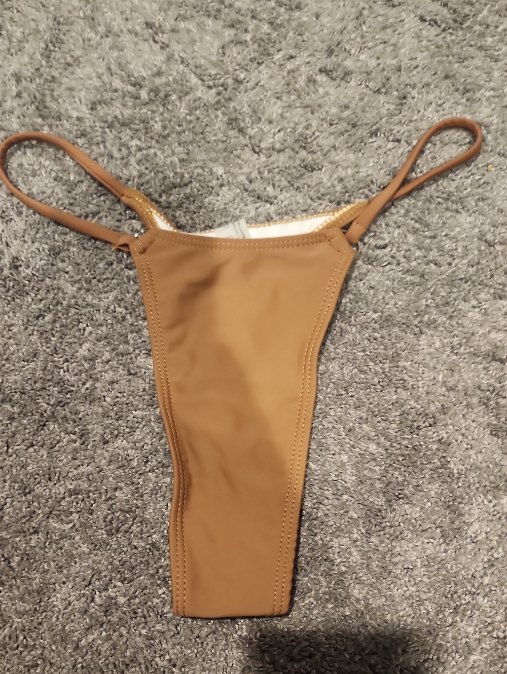 Tan High-Cut Bikini Bottom